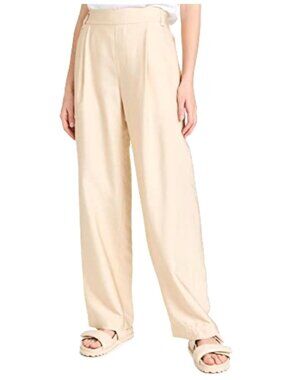 Vince Women's Sz Medium Beige Wide-Leg Linen-Blend Pants